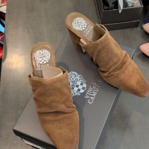 Vince Camuto Tan Suede Women's Mules
